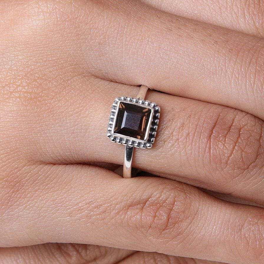 Smoky Topaz Sterling Silver Ring