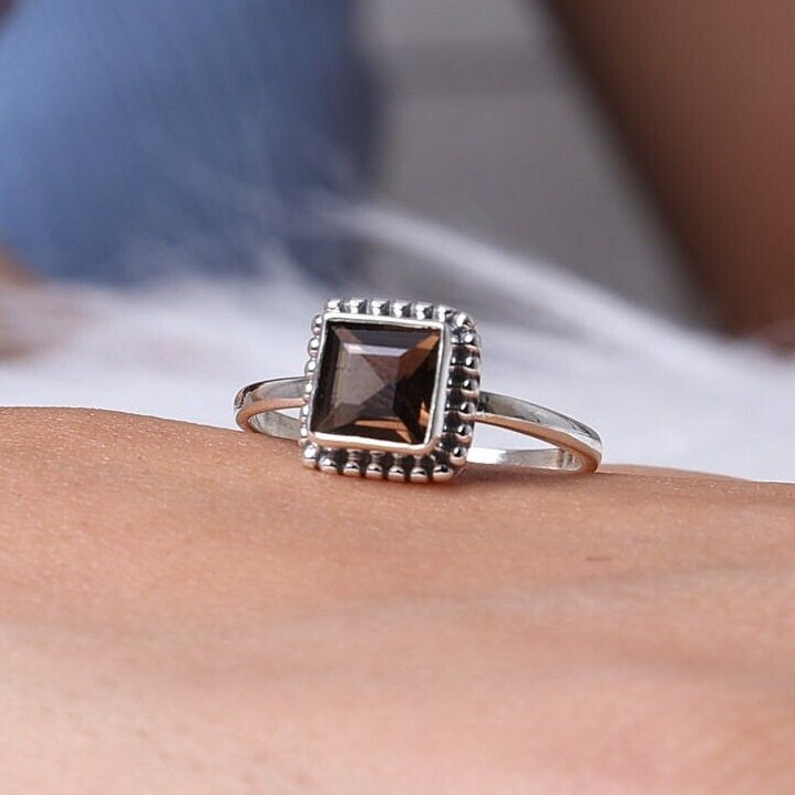 Smoky Topaz Sterling Silver Ring