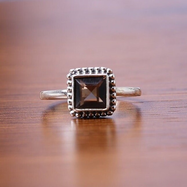 Smoky Topaz Sterling Silver Ring