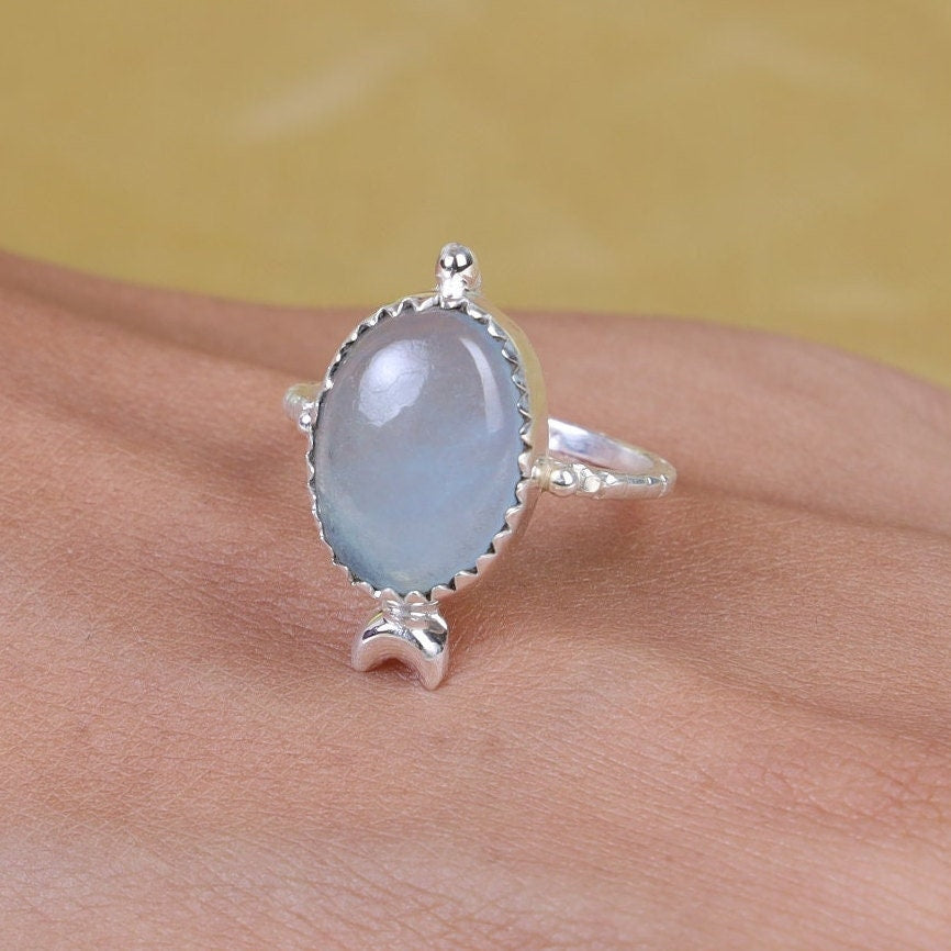 Aquamarine Ring 925 Sterling Silver Ring