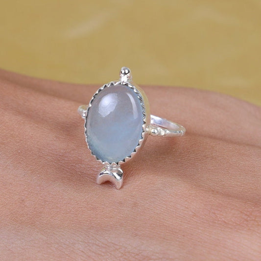 Aquamarine Ring 925 Sterling Silver Ring