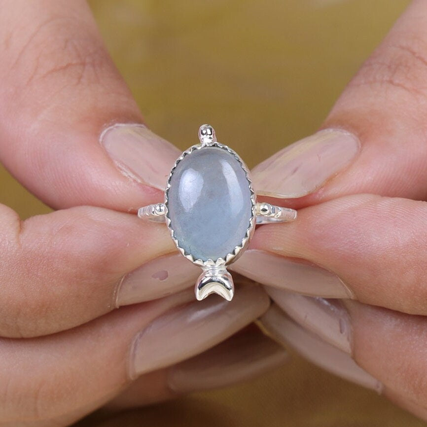 Aquamarine Ring 925 Sterling Silver Ring