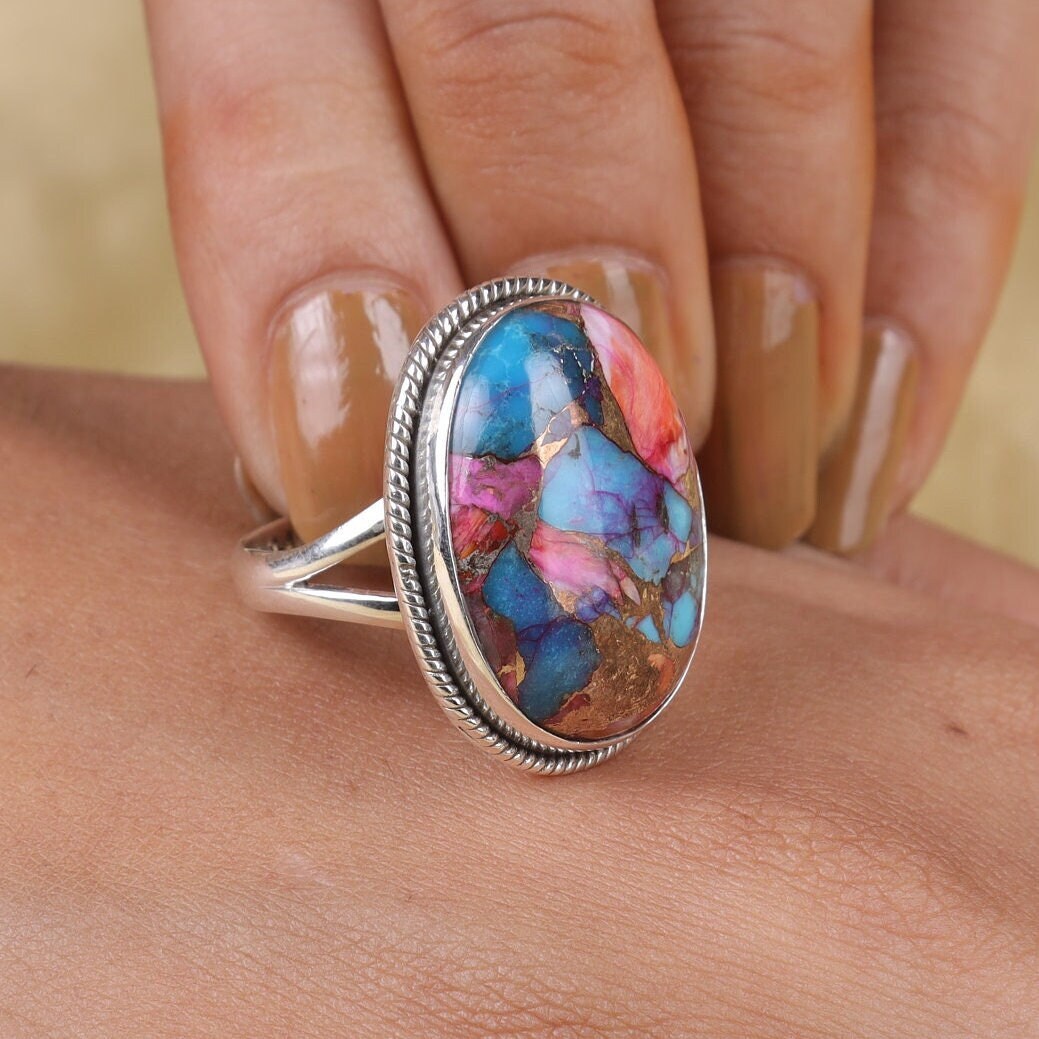 Oyster Turquoise Sterling Silver Ring