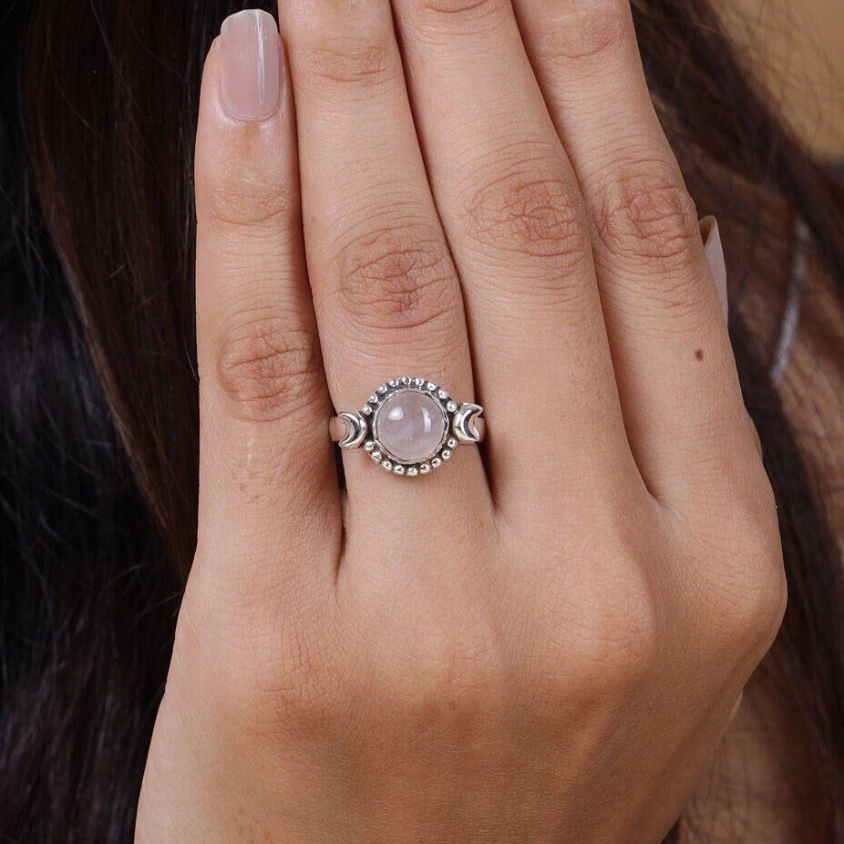 Rose Quartz Sterling Silver Ring