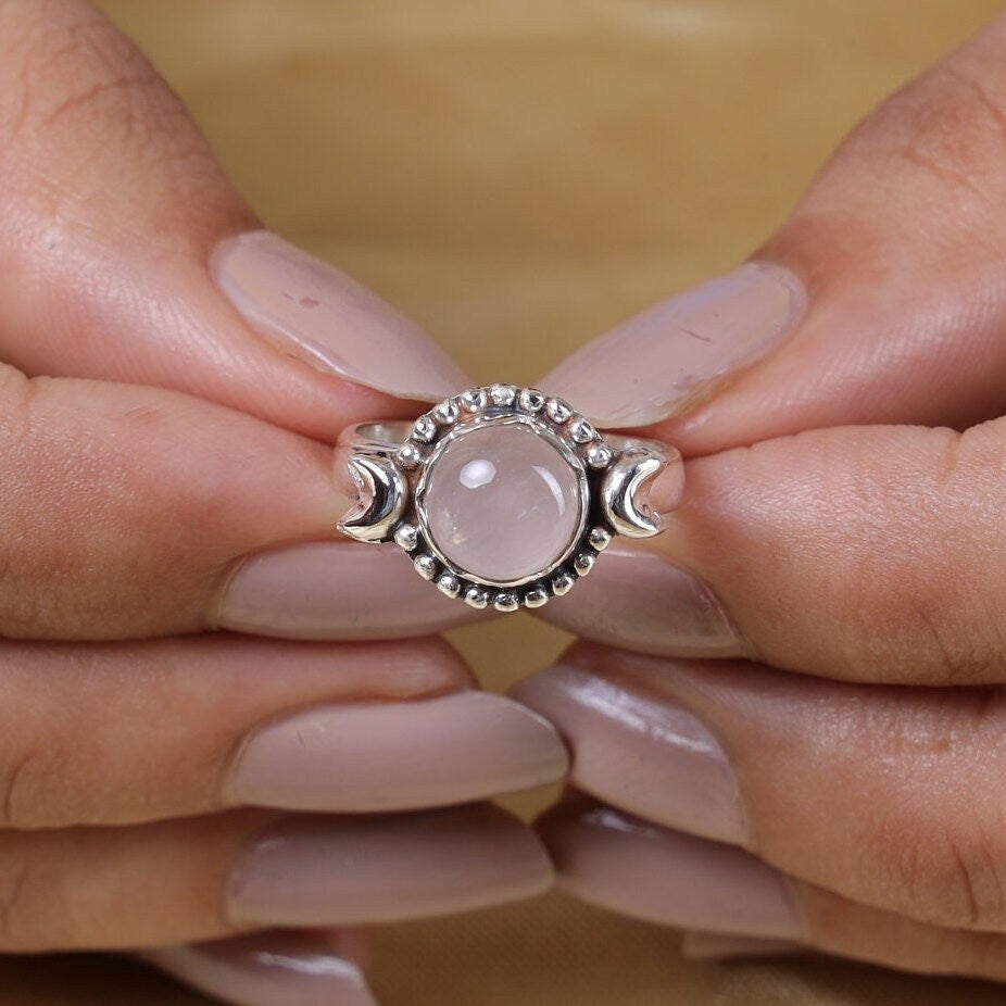 Rose Quartz Sterling Silver Ring