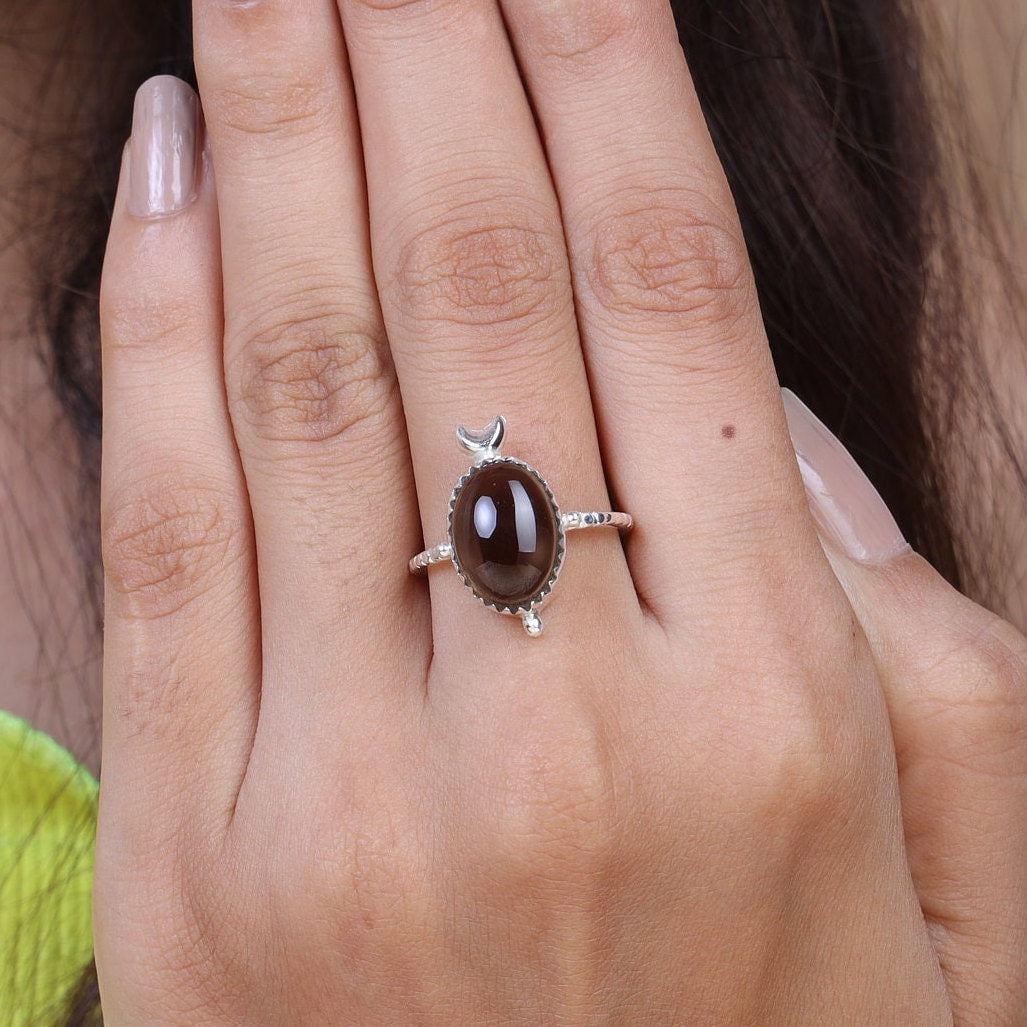 Smoky Topaz Sterling Silver Ring