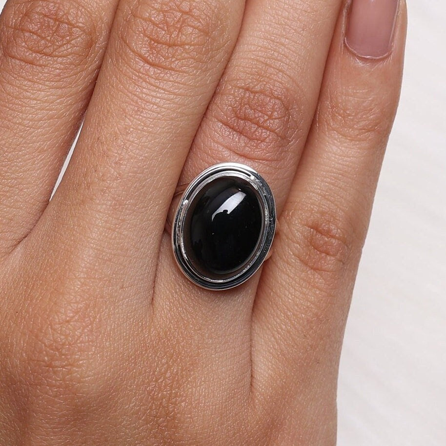 Black Onyx Sterling Silver Ring