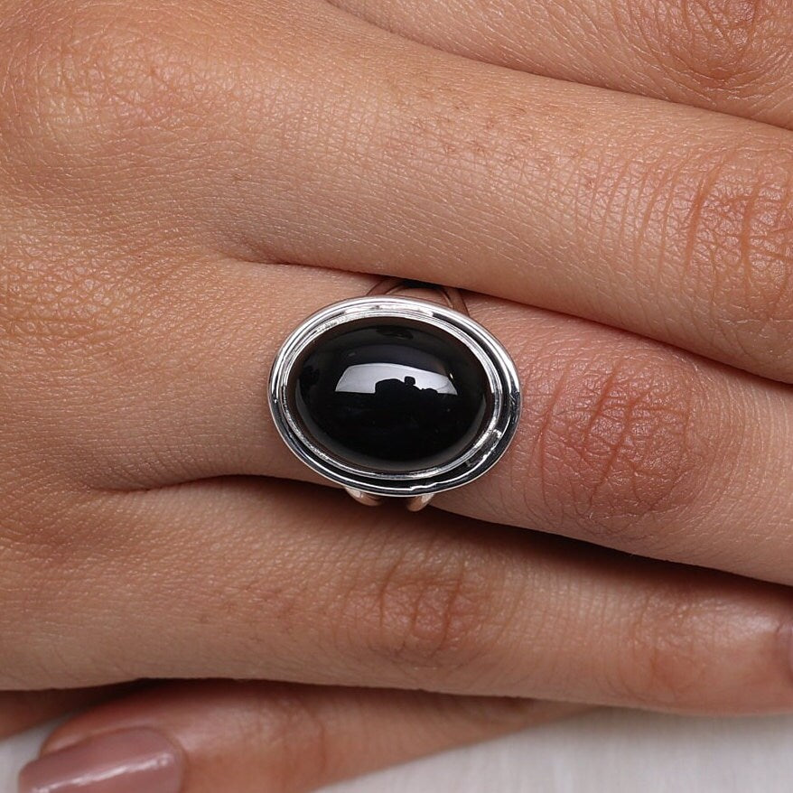 Black Onyx Sterling Silver Ring