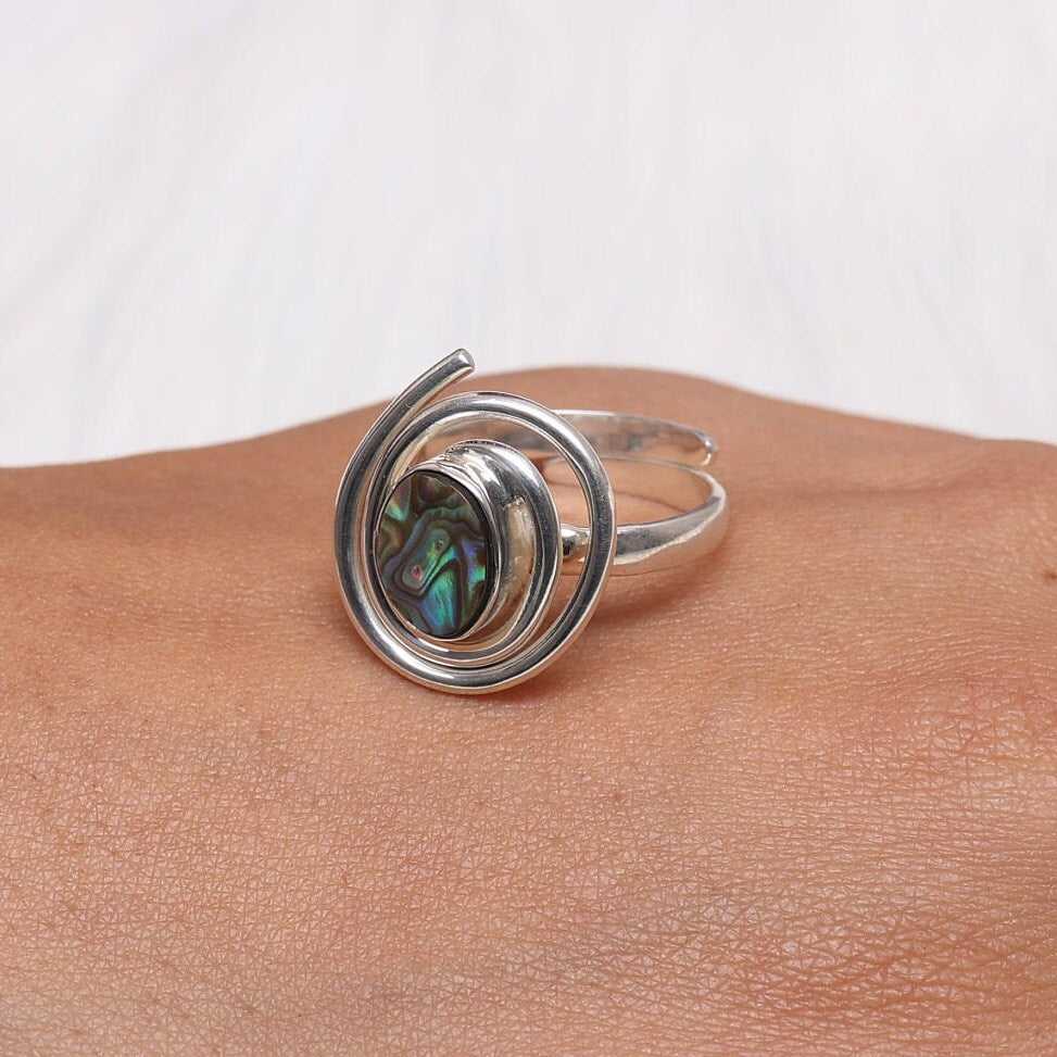 Abalone Shell Sterling Silver Ring