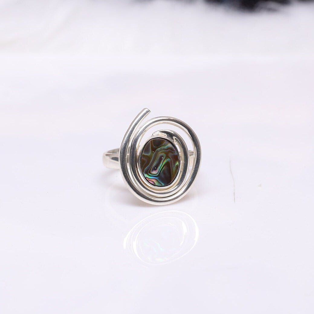 Abalone Shell Sterling Silver Ring