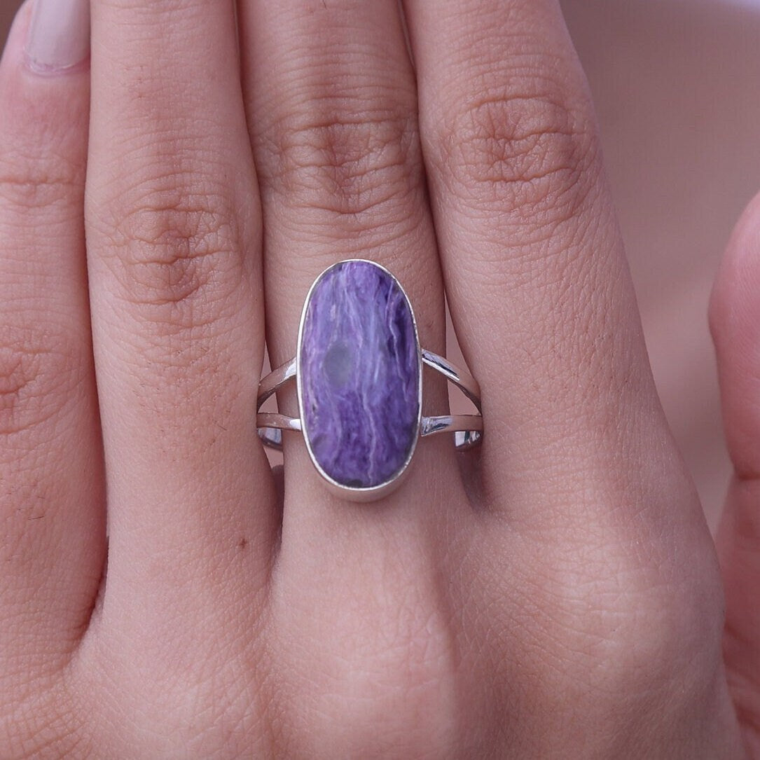 Charoite Sterling Silver Ring