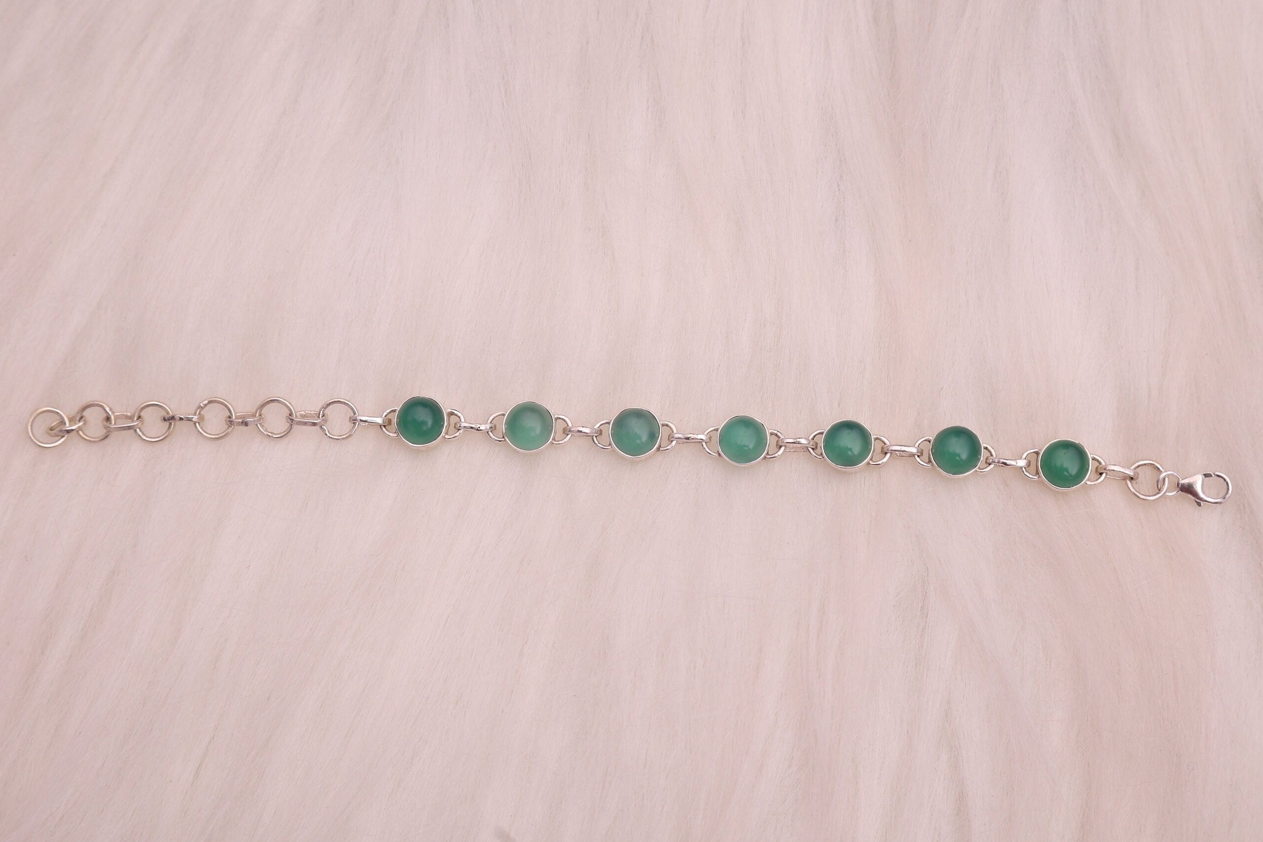 Green Onyx Sterling Silver Bracelet