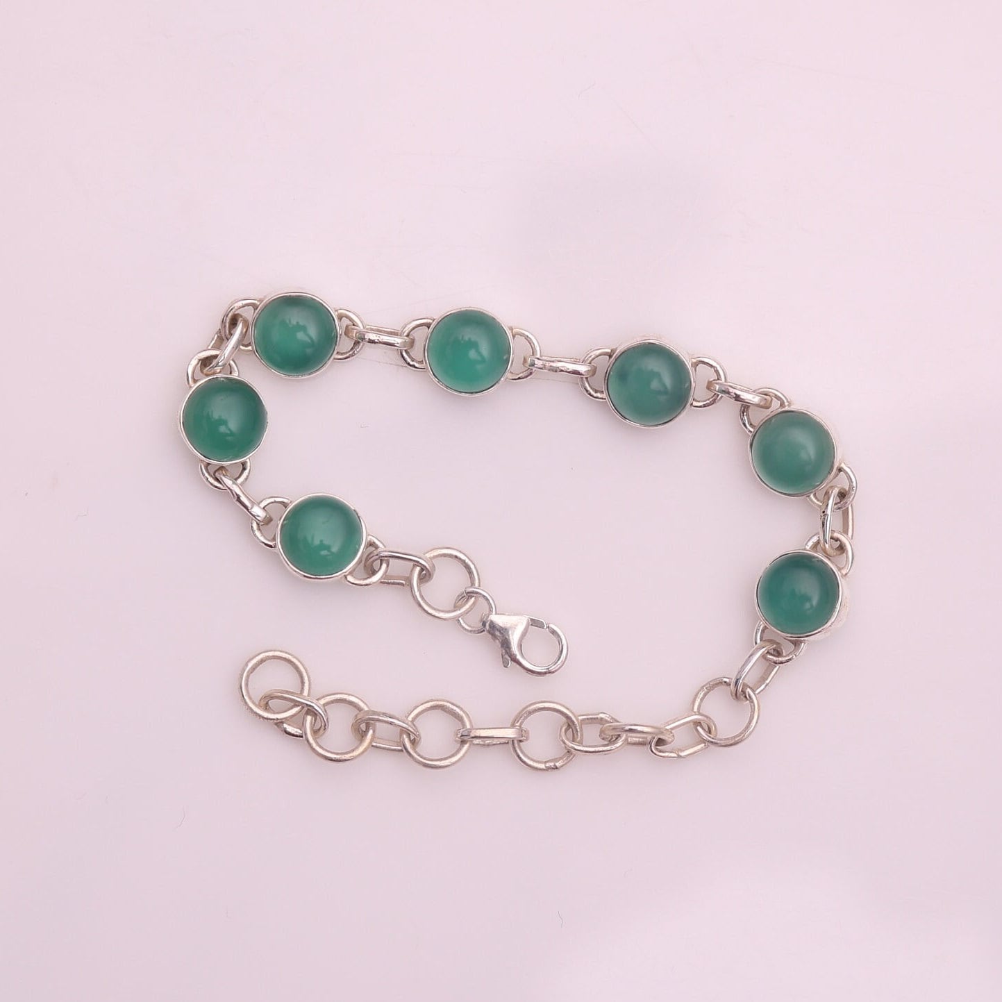 Green Onyx Sterling Silver Bracelet