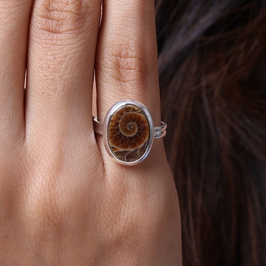 Ammonite Sterling Silver Ring