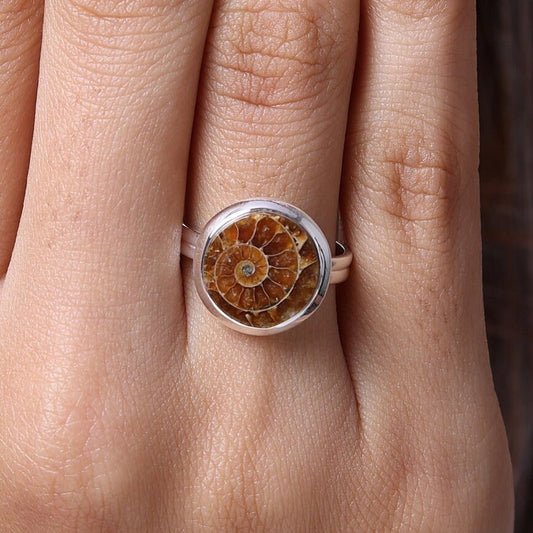 Ammonite Sterling Silver Ring