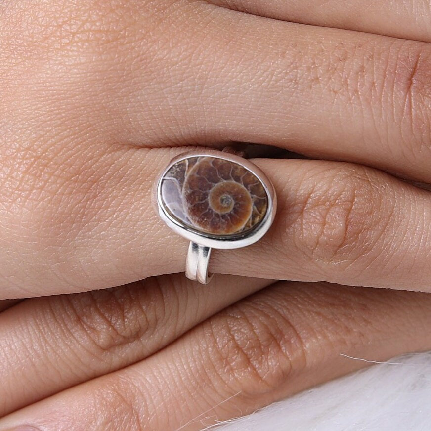 Ammonite Sterling Silver Ring