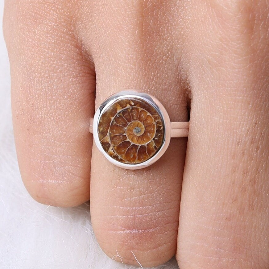 Ammonite Sterling Silver Ring