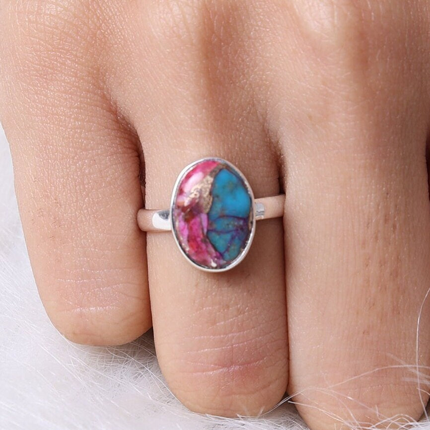 Oyster Turquoise Sterling Silver Ring