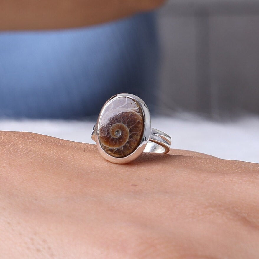 Ammonite Sterling Silver Ring