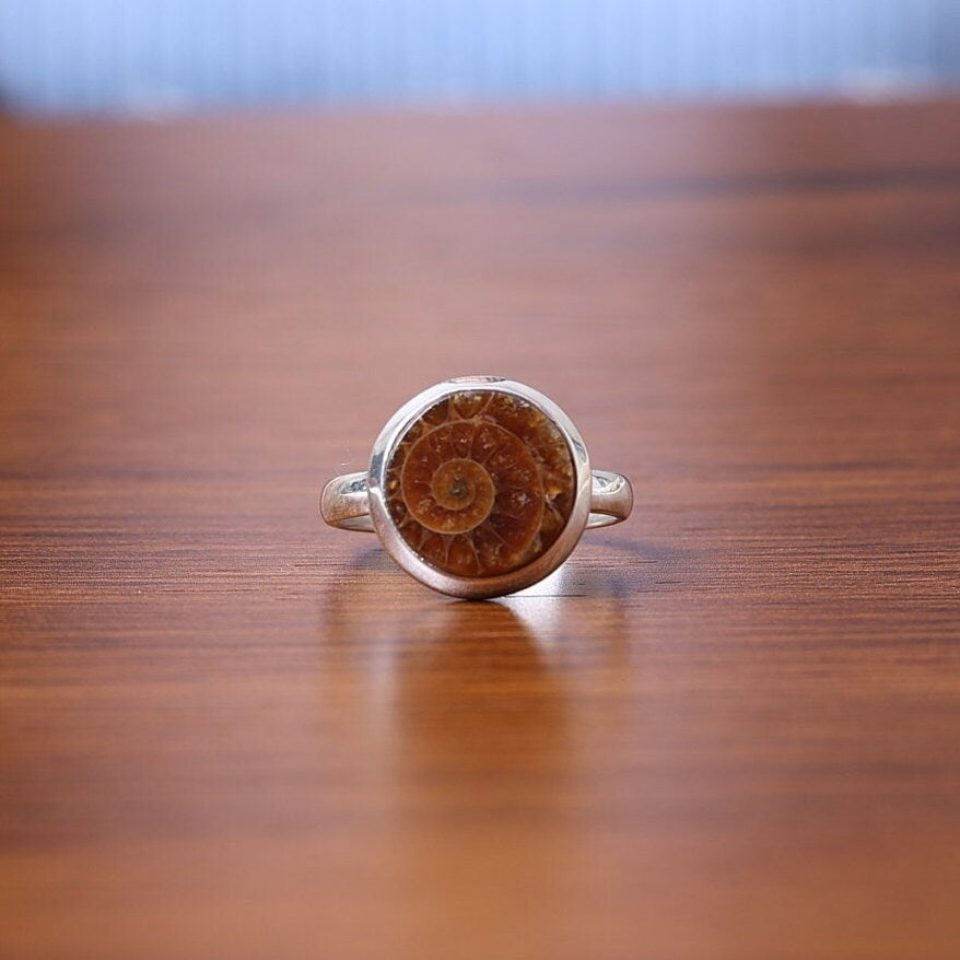 Ammonite 925 Sterling Silver Ring