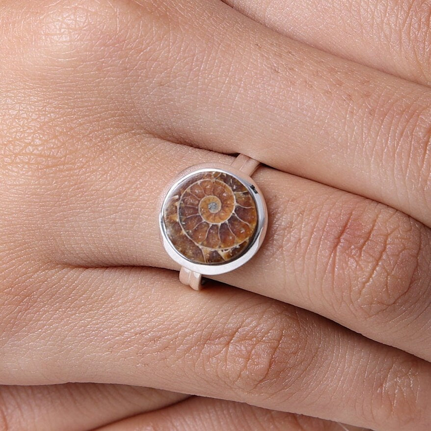 Ammonite Sterling Silver Ring