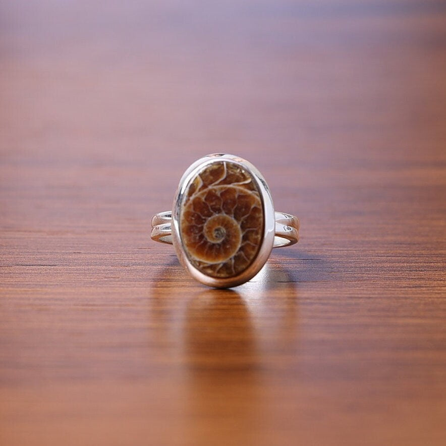 Ammonite Sterling Silver Ring