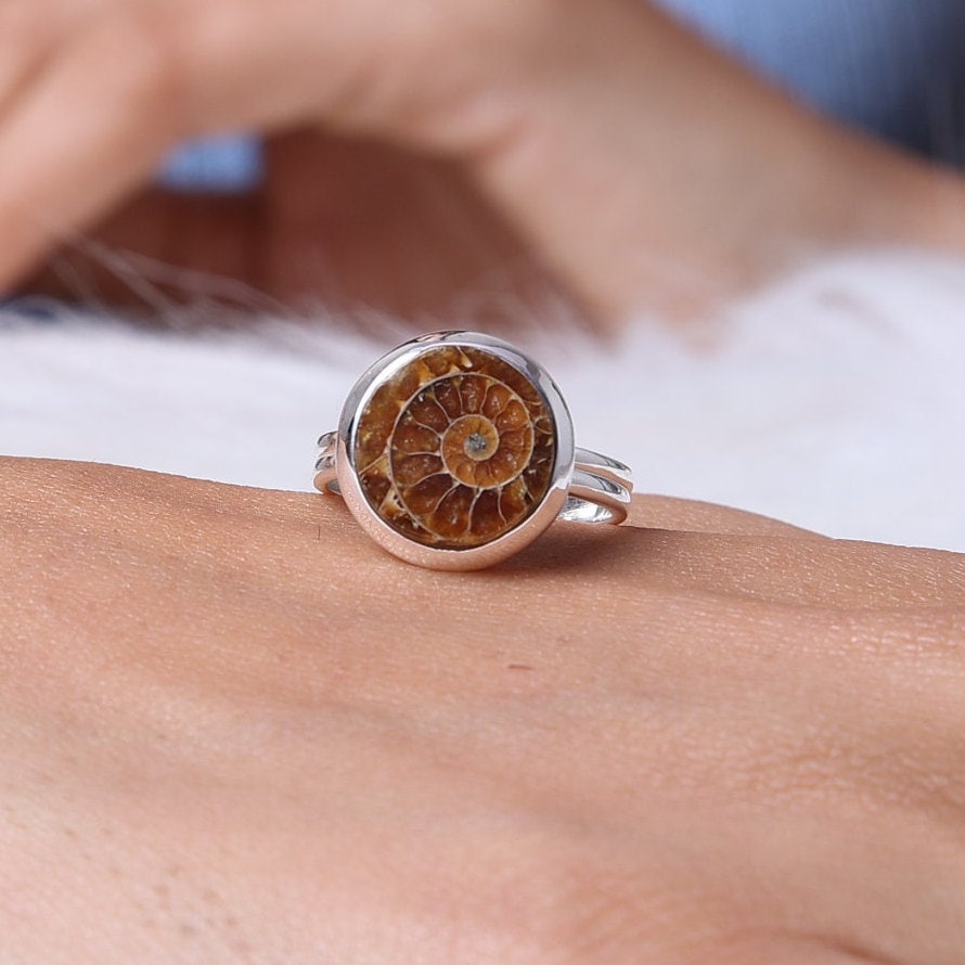 Ammonite Sterling Silver Ring