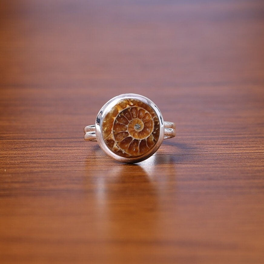 Ammonite Sterling Silver Ring