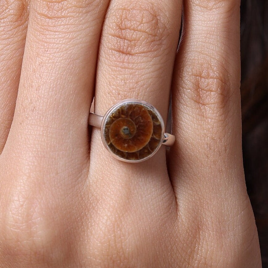 Ammonite Sterling Silver Ring