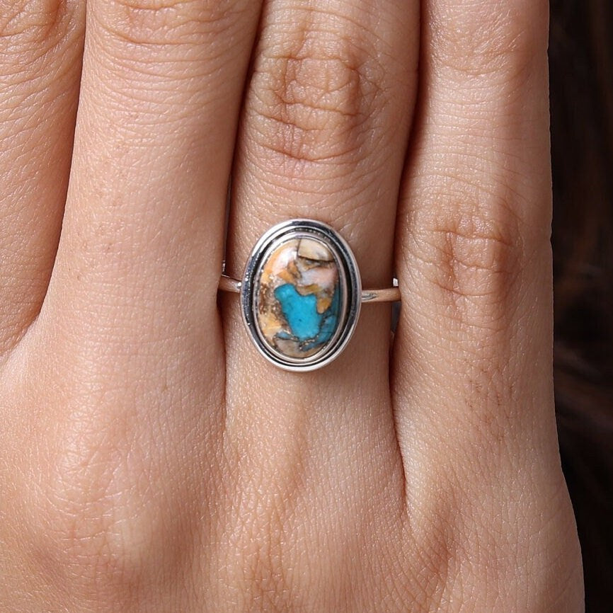 Oyster Turquoise Sterling Silver Ring