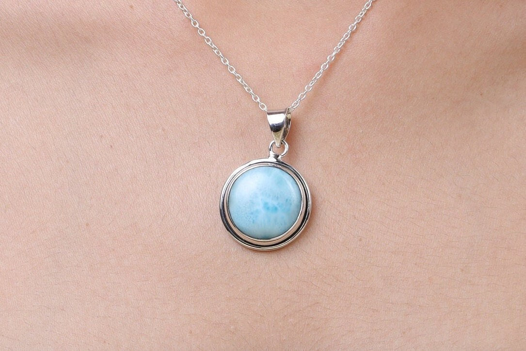 Dominican Larimar Sterling Silver Pendant