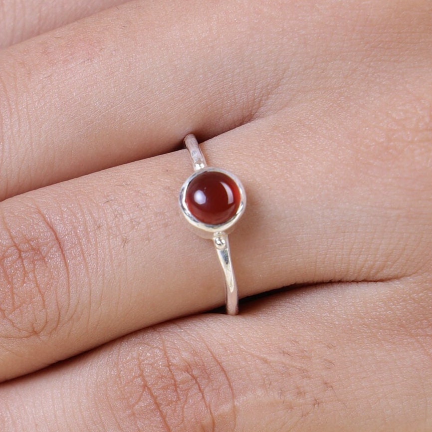 Carnelian Sterling Silver Ring