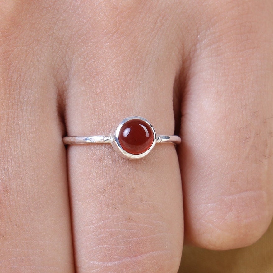 Carnelian Sterling Silver Ring