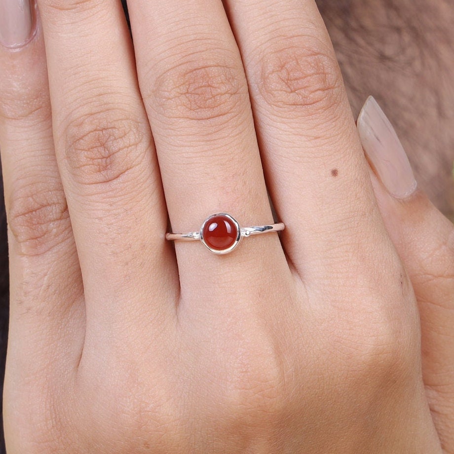 Carnelian 925 Solid Sterling Silver Ring