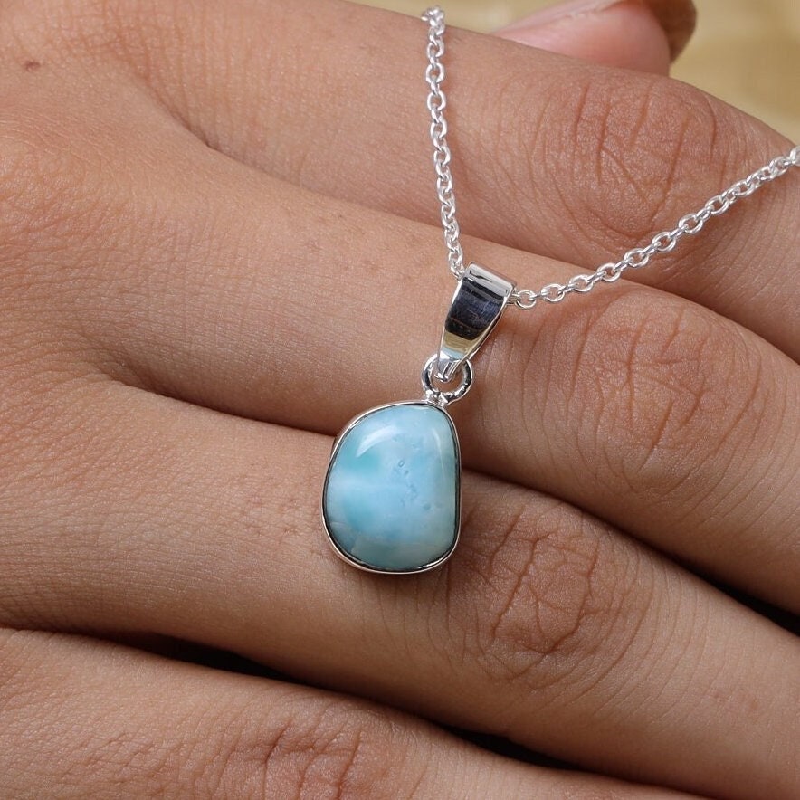 Dominican Larimar Sterling Silver Pendant