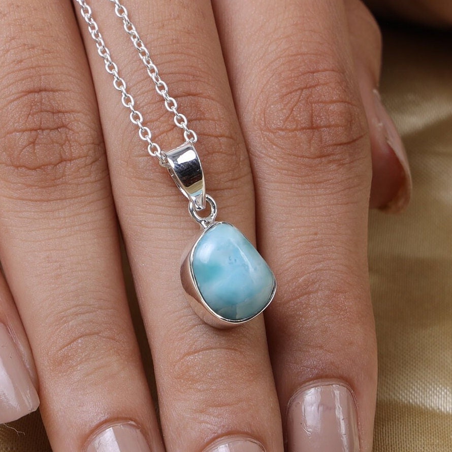 Dominican Larimar Sterling Silver Pendant