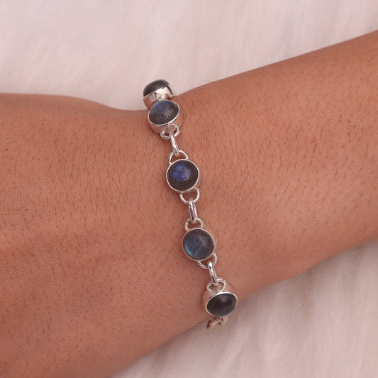 Labradorite Sterling Silver Bracelet