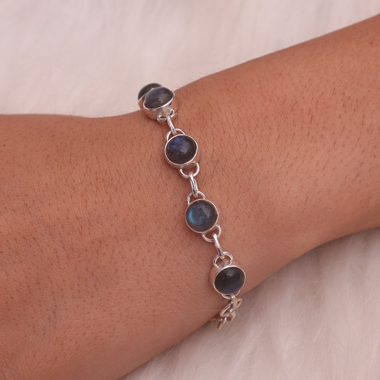 Labradorite Sterling Silver Bracelet