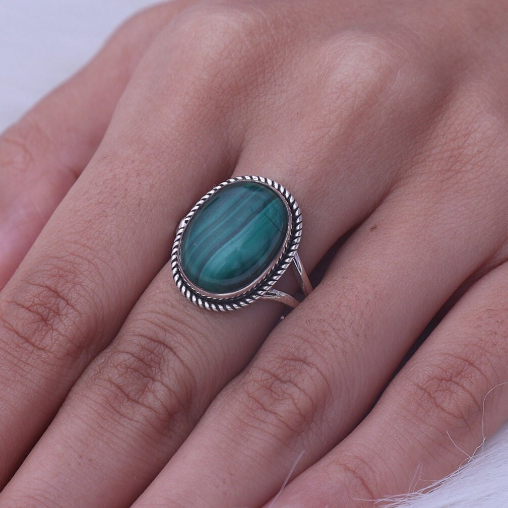 Malachite Sterling Silver Ring