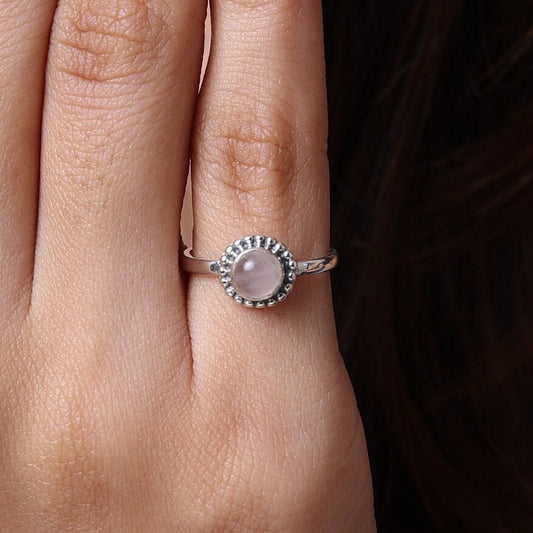 Rose Quartz Sterling Silver Ring