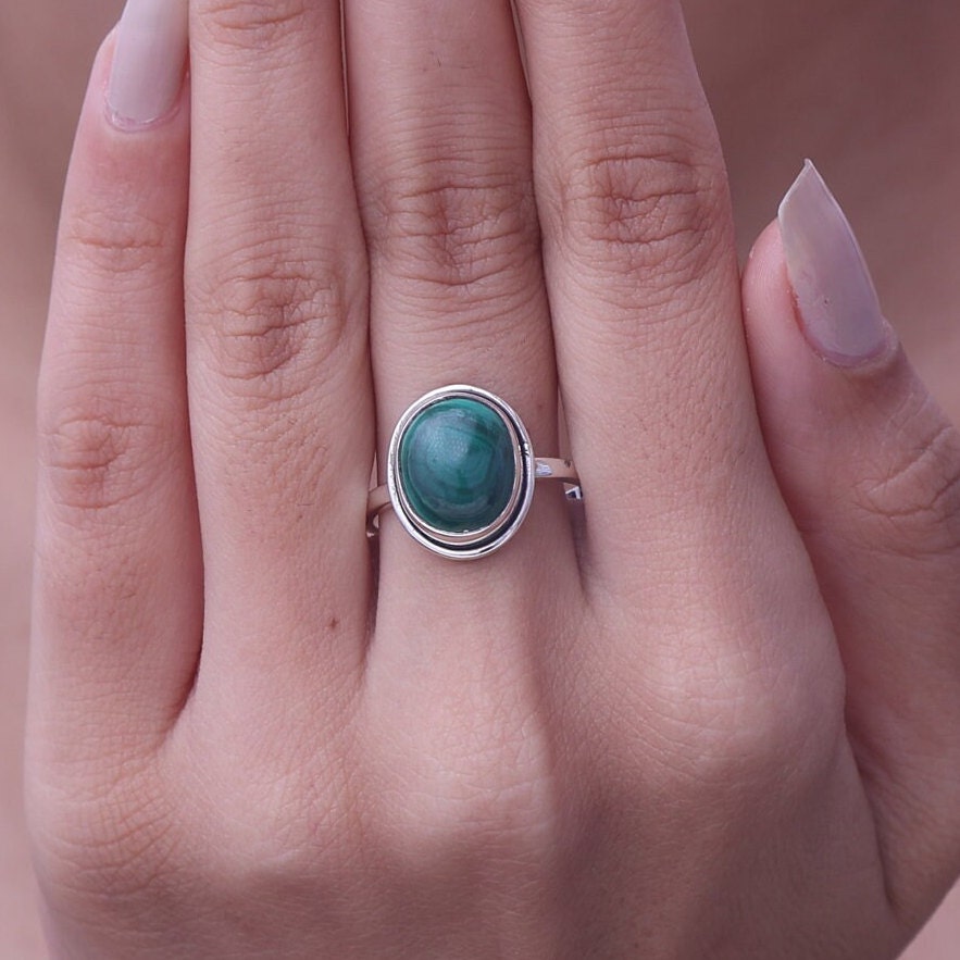 Malachite Sterling Silver Ring