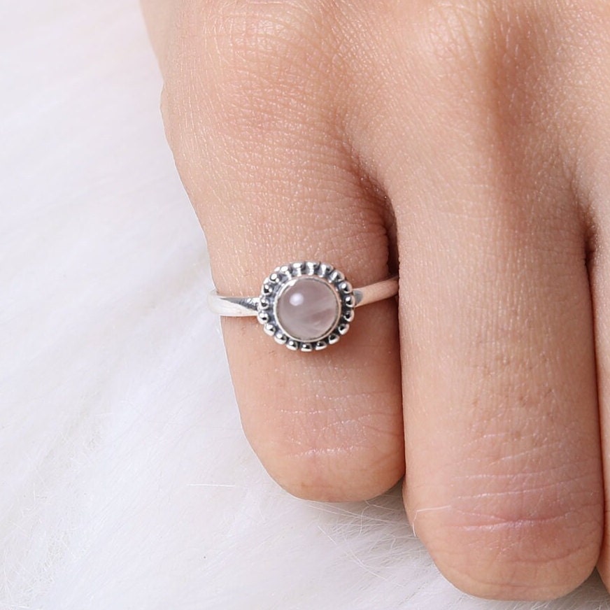 Rose Quartz Sterling Silver Ring