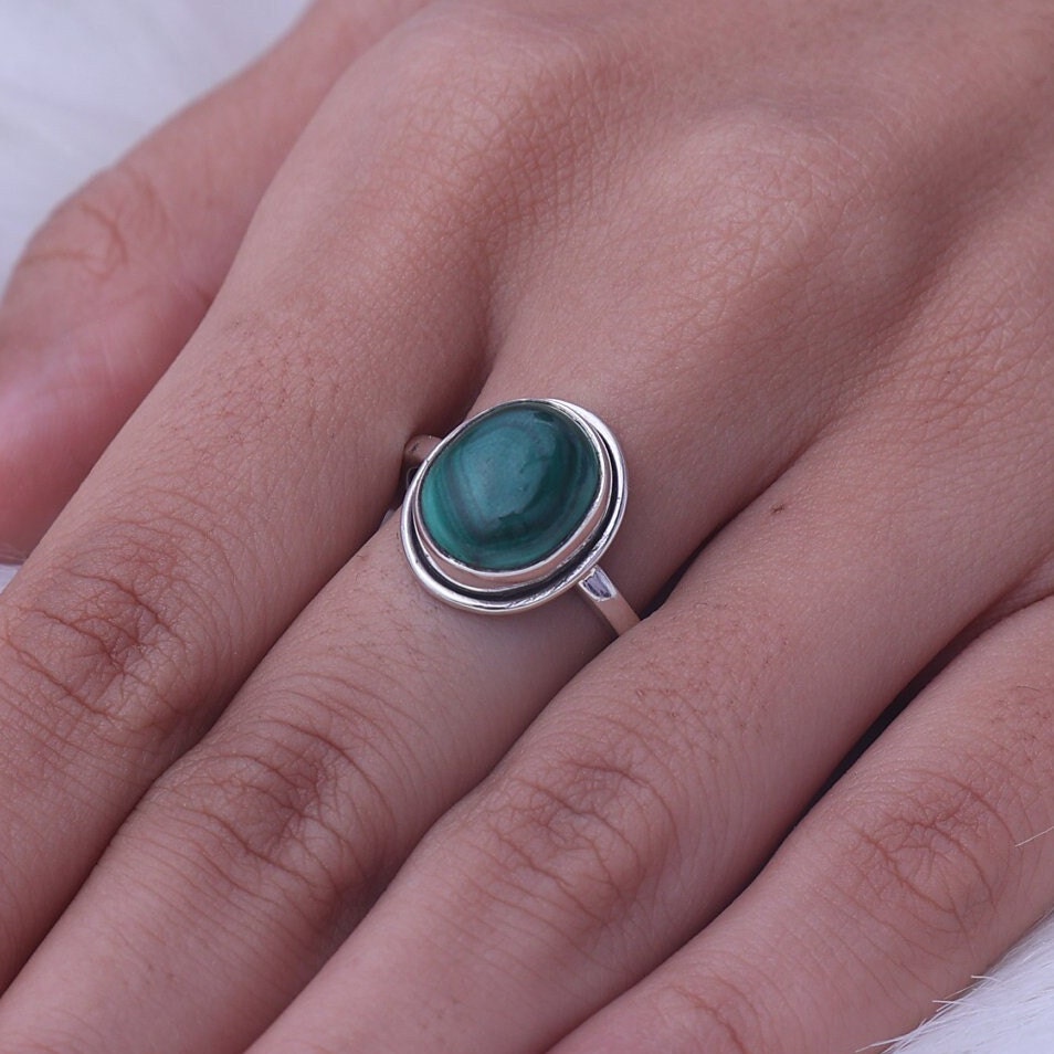 Malachite Sterling Silver Ring