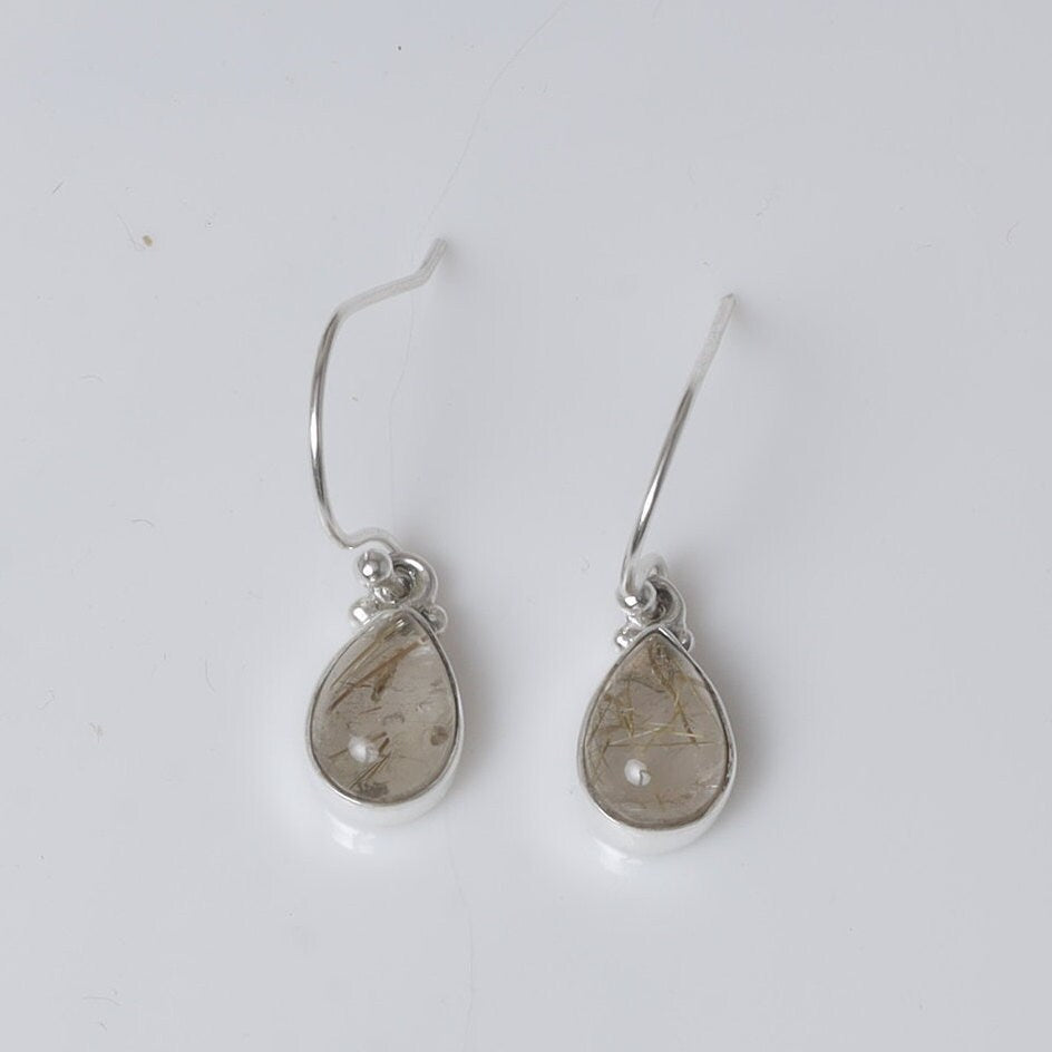 Golden Rutile Quartz Sterling Silver Earrings