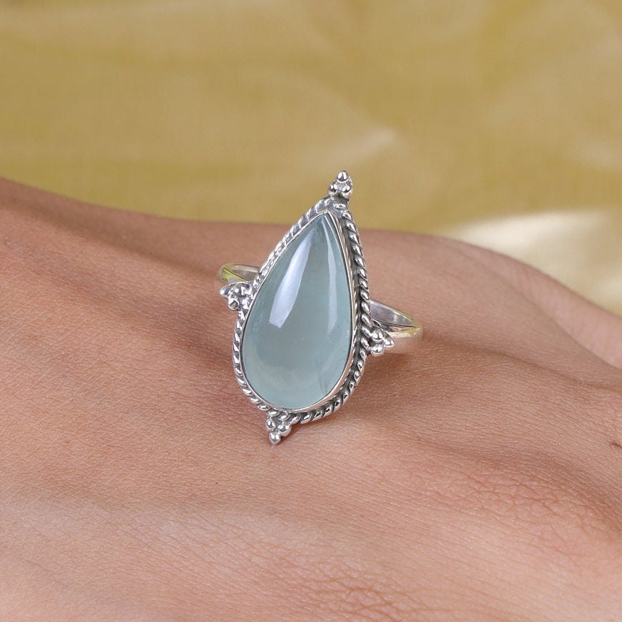 Aquamarine Sterling Silver Ring