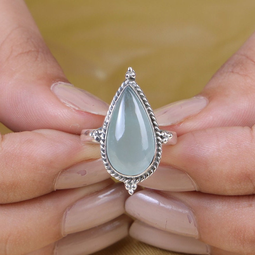 Aquamarine Sterling Silver Ring