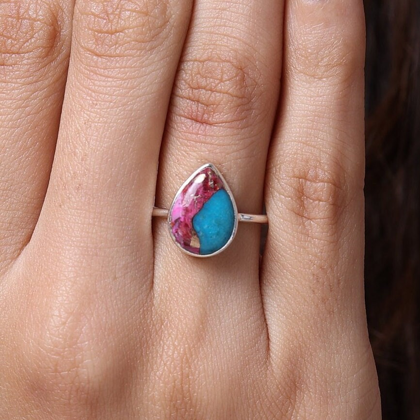 Oyster Turquoise Sterling Silver Ring