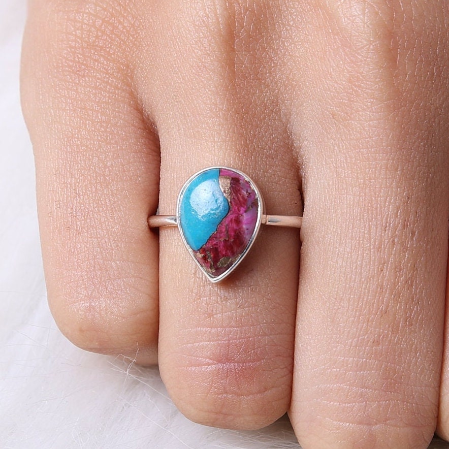 Oyster Turquoise Sterling Silver Ring