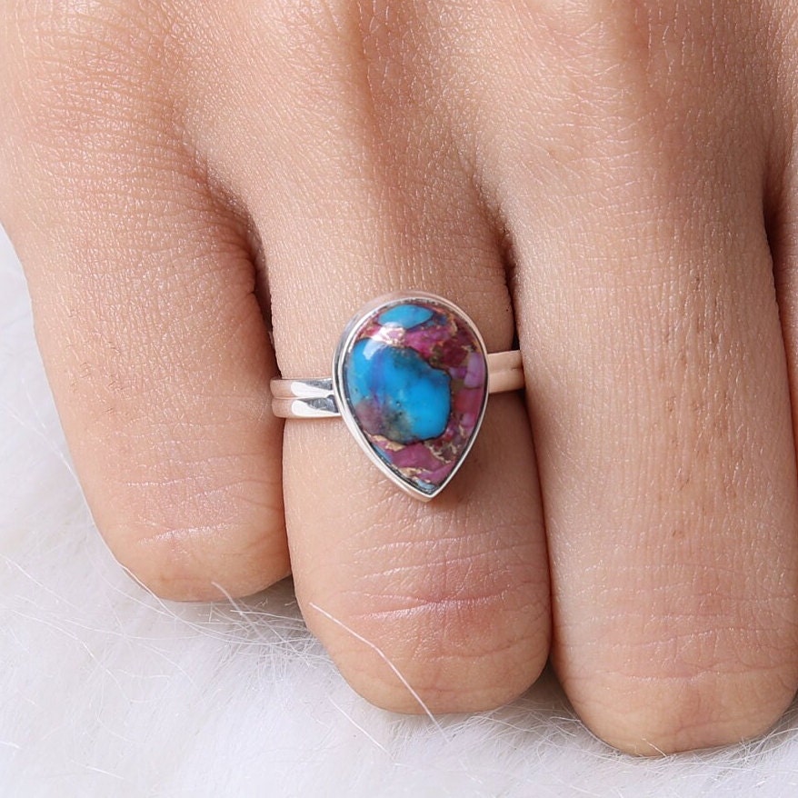 Oyster Turquoise Sterling Silver Ring