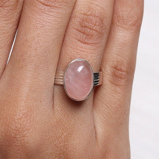 Rose Quartz Sterling Silver Ring